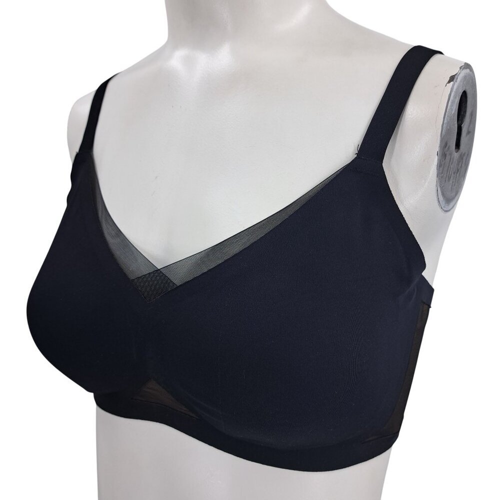 Honeylove Wire Free Crossover Black Bra Size M 36 B/C Stretch Multiway